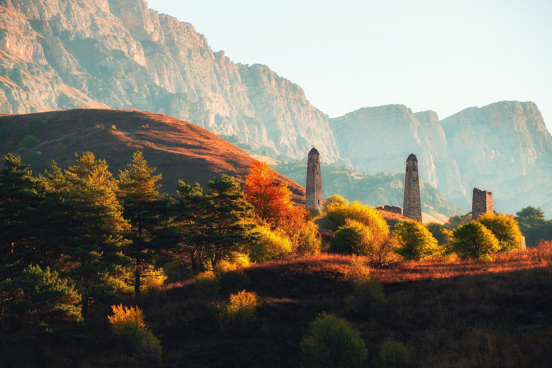Золотая осень в горах  Осетии и Ингушетии